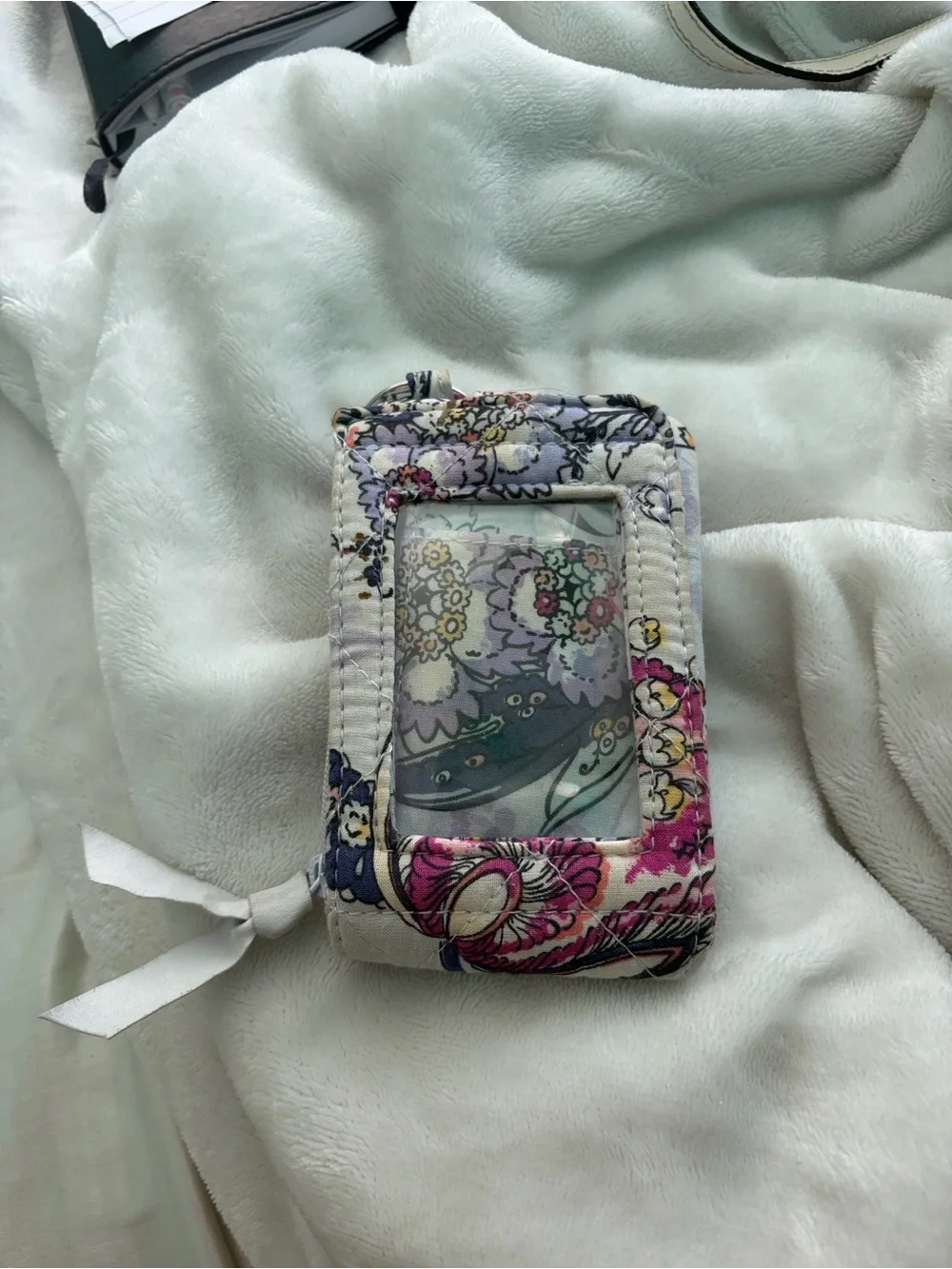 Floral Quilted Phone Wallet Case - Pink, Purple, White